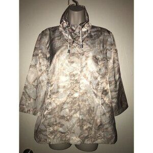 Weekends by Chico's 3/4 Sleeve Full Zip Lightweight Jacket Windbreaker Size 1(S)